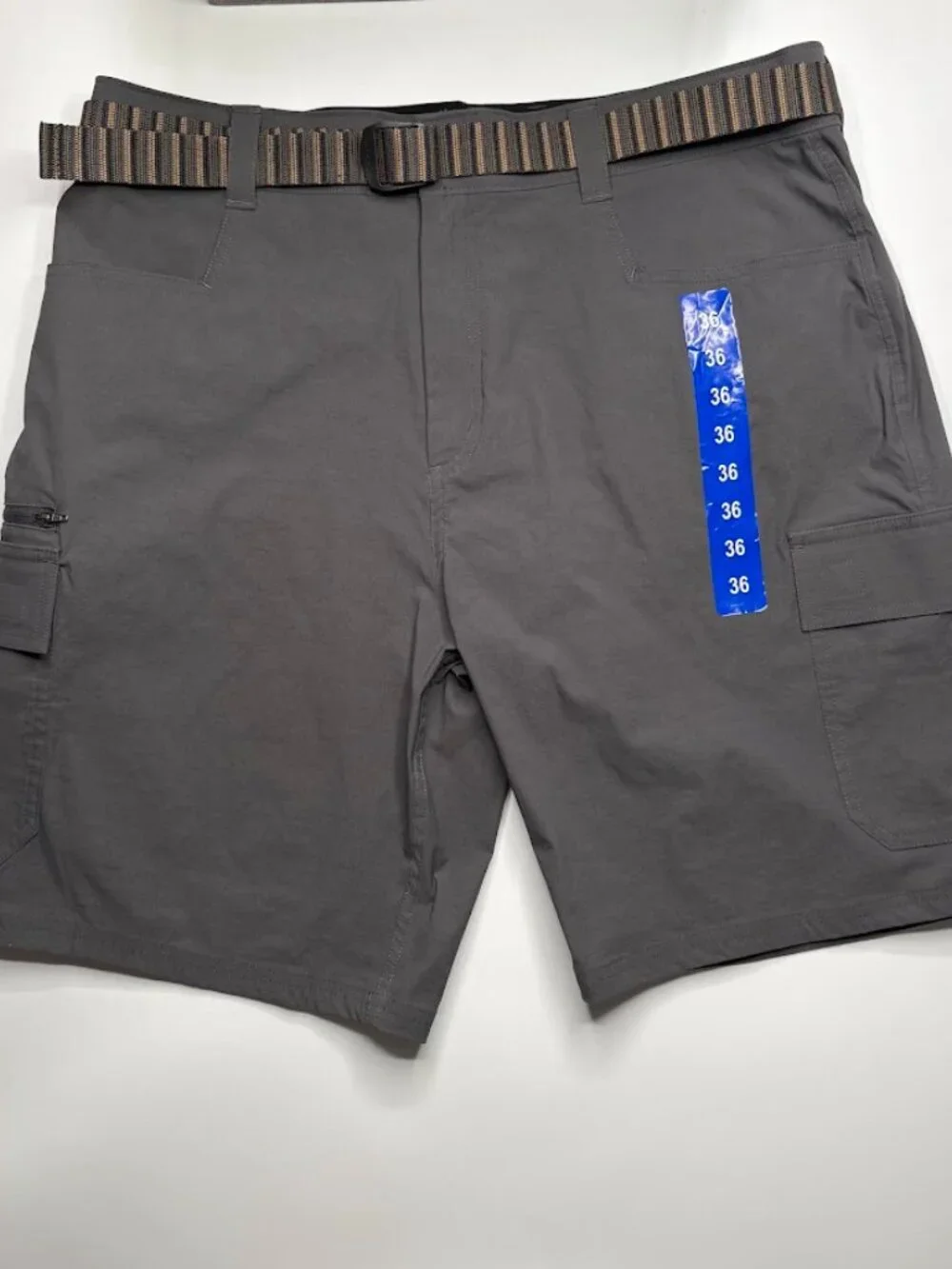 Orvis Men's Size 36 Gray Tech Performance Belted Cargo Shorts